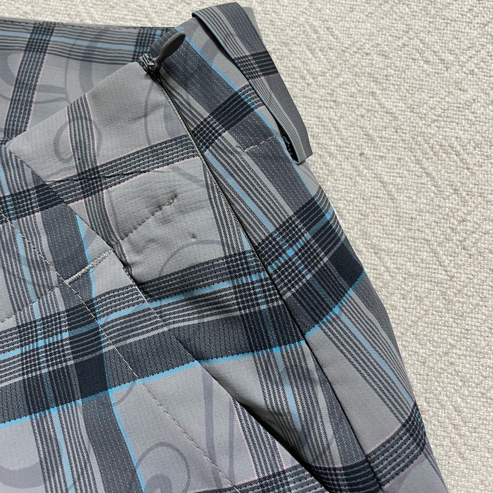 Nike Golf Dri-Fit Grey Blue Plaid Skort Skirt 6 - Picture 4 of 7